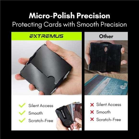 Mens Wallet, Slim Tactical Wallet with Money Clip and Credit Card Holder - Picture 2 of 7